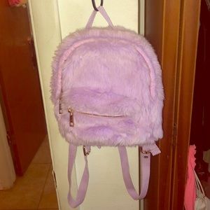 luxe fluffy mini backpack